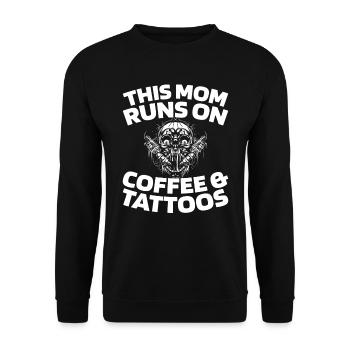 Tattoo Artist Tattoo Coffee Mother Mom - Unisex Sweatshirt - black - Front - Alina (178cm) & Michal (187cm)