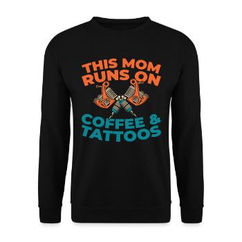 Tattoo Artist Tattoo Coffee Mother Mom - Unisex Sweatshirt - black - Front - Alina (178cm) & Michal (187cm)