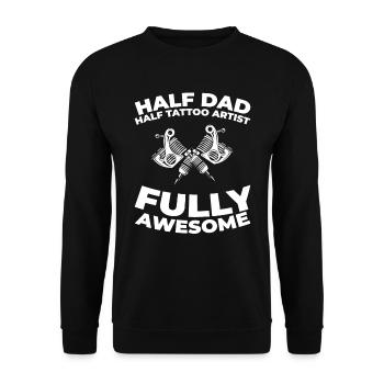 Tattoo Artist Tattoo Father Dad - Unisex Sweatshirt - black - Front - Alina (178cm) & Michal (187cm)