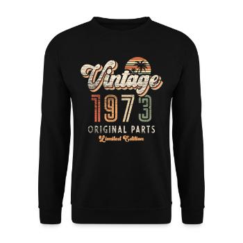 Millésime 1973 Anniversaire Rétro - Sweat-shirt Unisexe - noir - Devant - Alina (178cm) & Michal (187cm)