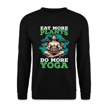 Végétarien, mange plus de plantes, aime le mode de vie végétalien - Sweat-shirt Unisexe - noir - Devant - Alina (178cm) & Michal (187cm)