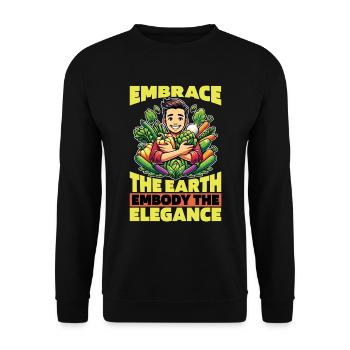 Vegetarian Embrace The Earth Veganism Vegetarians - Unisex Pullover - Schwarz - Vorne - Alina (178cm) & Michal (187cm)