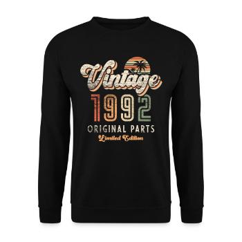 Millésime 1992 Anniversaire Rétro - Sweat-shirt Unisexe - noir - Devant - Alina (178cm) & Michal (187cm)
