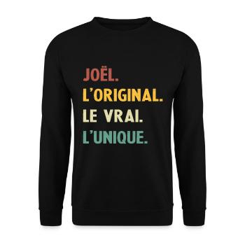 Joël l original le vrai l unique - Sweat-shirt Unisexe - noir - Devant - Alina (178cm) & Michal (187cm)