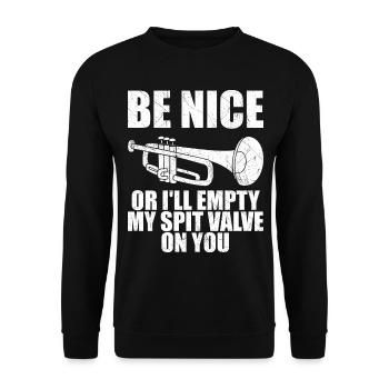 Lustige Trompete Männer Frauen Trompeter Trompeter Spieler - Unisex Pullover - Schwarz - Vorne - Alina (178cm) & Michal (187cm)