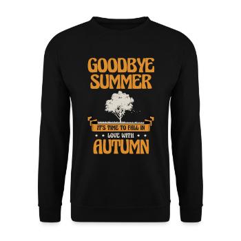 Auf Wiedersehen Sommer Ist Es Zeit Sich Herbstfans - Unisex Pullover - Schwarz - Vorne - Alina (178cm) & Michal (187cm)
