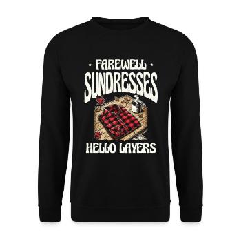 Abschiedssondresse Hallo Schichten Herbstmodie - Unisex Sweatshirt - black - Front - Alina (178cm) & Michal (187cm)
