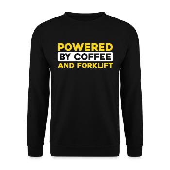 Chariot élévateur Chariot élévateur Café - Sweat-shirt Unisexe - noir - Devant - Alina (178cm) & Michal (187cm)