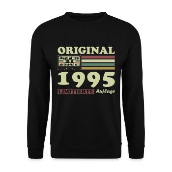 Original 1995 Vintage Retro Birthday Gift - Unisex Sweatshirt - black - Front - Alina (178cm) & Michal (187cm)