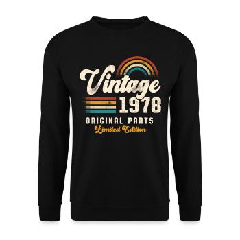 Vintage 1978 Birthday Retro - Unisex Sweatshirt - black - Front - Alina (178cm) & Michal (187cm)