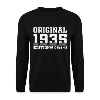 Original 1935 Vintage Rétro Cadeau Anniversaire - Sweat-shirt Unisexe - noir - Devant - Alina (178cm) & Michal (187cm)