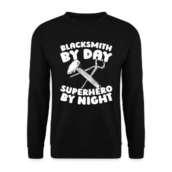 Blacksmith metalworker - Unisex Sweatshirt - black - Front - Alina (178cm) & Michal (187cm)