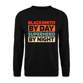 Blacksmith metalworker - Unisex Sweatshirt - black - Front - Alina (178cm) & Michal (187cm)