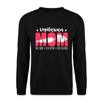 Vegetarian Mom The Idol The Myth The Veganism - Unisex Sweatshirt - black - Front - Alina (178cm) & Michal (187cm)