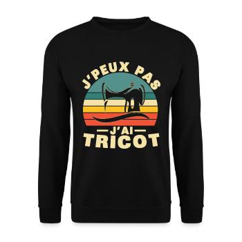 Ich kann kein Humor-Geschenk stricken - Unisex Pullover - Schwarz - Vorne - Alina (178cm) & Michal (187cm)