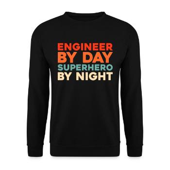 Engineer - Unisex Sweatshirt - black - Front - Alina (178cm) & Michal (187cm)