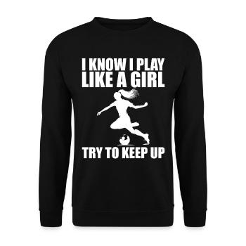 Soccer Art, Women Girls Soccer Player Soccer Lover - Unisex Sweatshirt - black - Front - Alina (178cm) & Michal (187cm)
