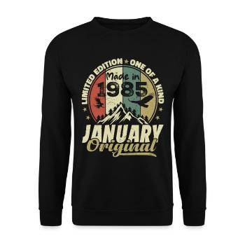 Birthday January 1985 - Original January 1985 - Unisex Sweatshirt - black - Front - Alina (178cm) & Michal (187cm)