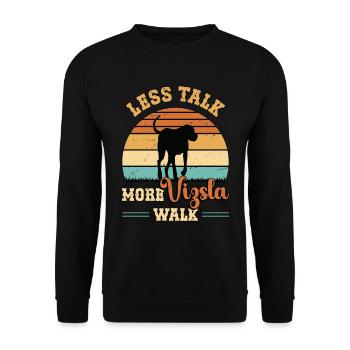 Vizsla Less Talk More Vizsla Walk Animal Lover - Unisex Sweatshirt - black - Front - Alina (178cm) & Michal (187cm)