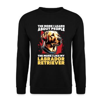Labrador Retriever The More I Learn Labrador Dog - Unisex Sweatshirt - black - Front - Alina (178cm) & Michal (187cm)