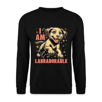 Labrador Retriever I Am Labradorable Dog Sports - Unisex Sweatshirt - black - Front - Alina (178cm) & Michal (187cm)