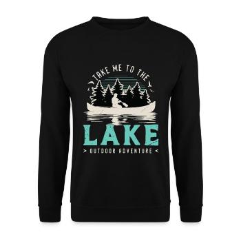 Canoë Emmène-moi au lac Kayak en plein air Rameur - Sweat-shirt Unisexe - noir - Devant - Alina (178cm) & Michal (187cm)