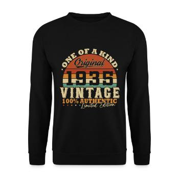 1935 Vintage Retro Birthday Gift - Unisex Sweatshirt - black - Front - Alina (178cm) & Michal (187cm)