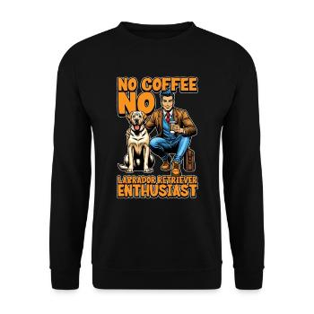 Labrador Retriever Sans Café Chien Sports Café - Sweat-shirt Unisexe - noir - Devant - Alina (178cm) & Michal (187cm)