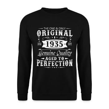 Original 1935 Vintage Cadeau D’anniversaire - Sweat-shirt Unisexe - noir - Devant - Alina (178cm) & Michal (187cm)
