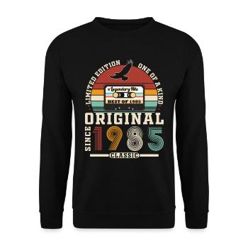 Original 1985 Vintage Cadeau d’anniversaire - Sweat-shirt Unisexe - noir - Devant - Alina (178cm) & Michal (187cm)