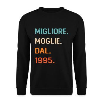 Wife since 1995 - Unisex Sweatshirt - black - Front - Alina (178cm) & Michal (187cm)