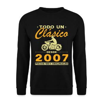 Motard Un classique né en 2007 - Sweat-shirt Unisexe - noir - Devant - Alina (178cm) & Michal (187cm)