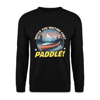 Canoeing Water You Waiting For Loves Paddling - Unisex Pullover - Schwarz - Vorne - Alina (178cm) & Michal (187cm)