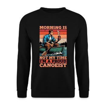 Canoë Morning n’est pas mon temps canoéiste - Sweat-shirt Unisexe - noir - Devant - Alina (178cm) & Michal (187cm)