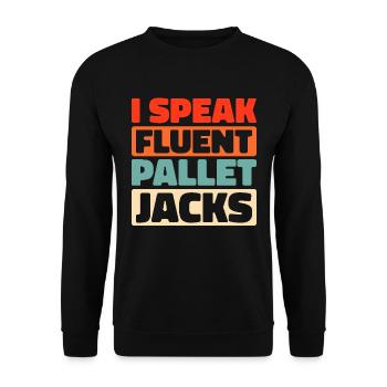 Gabelstapler Staplerfahrer - Unisex Pullover - Schwarz - Vorne - Alina (178cm) & Michal (187cm)