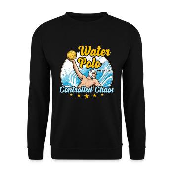 Water Polo The Art Of Controlled Chaos Ball Sports - Unisex Pullover - Schwarz - Vorne - Alina (178cm) & Michal (187cm)