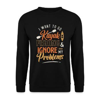 Kayak Fishing I Want To Go Kayak Fishing Boating - Unisex Sweatshirt - black - Front - Alina (178cm) & Michal (187cm)