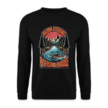 Kayak Fishing My Version Of Paradise Water Sports - Unisex Pullover - Schwarz - Vorne - Alina (178cm) & Michal (187cm)