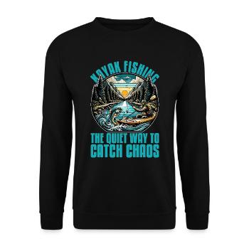 Kayak Fishing The Quiet Way To Catch Chaos Boating - Unisex Sweatshirt - black - Front - Alina (178cm) & Michal (187cm)