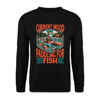 Kayak Fishing Current Mood Paddling Loves Boating - Unisex Pullover - Schwarz - Vorne - Alina (178cm) & Michal (187cm)