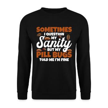 Pill Bug Owner Isopod Entomologist Isopod Rollie - Unisex Pullover - Schwarz - Vorne - Alina (178cm) & Michal (187cm)