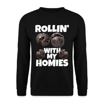 Pill Bug Owner Rollin ́avec mes potes Roly Poly - Sweat-shirt Unisexe - noir - Devant - Alina (178cm) & Michal (187cm)