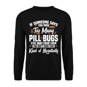 Pill Bug Owner Entomologist Isopod Rollie Polly - Unisex Pullover - Schwarz - Vorne - Alina (178cm) & Michal (187cm)
