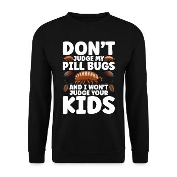 Pill Bug Outfit for Isopod Owner Entomologist Roll - Unisex Sweatshirt - black - Front - Alina (178cm) & Michal (187cm)