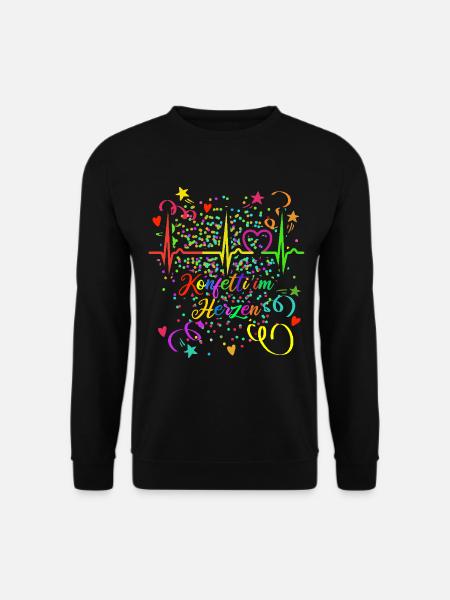 Konfetti im Herzen - Karneval - Verkleidung - Unisex Pullover - Schwarz