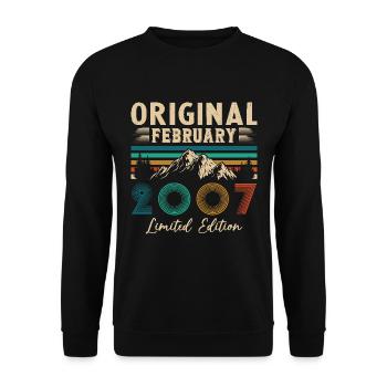 Février 2007 Vintage Anniversaire 2007 Cadeau - Sweat-shirt Unisexe - noir - Devant - Alina (178cm) & Michal (187cm)