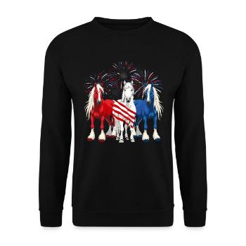 Haflinger Pony Horse Owner Horseback Riding - Unisex Pullover - Schwarz - Vorne - Alina (178cm) & Michal (187cm)