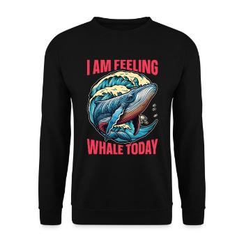 Observation des baleines Je me sens Baleine Biologiste marin - Sweat-shirt Unisexe - noir - Devant - Alina (178cm) & Michal (187cm)