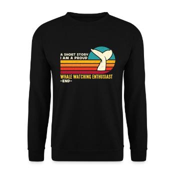 Observation des baleines Une courte histoire Je suis biologiste marin - Sweat-shirt Unisexe - noir - Devant - Alina (178cm) & Michal (187cm)