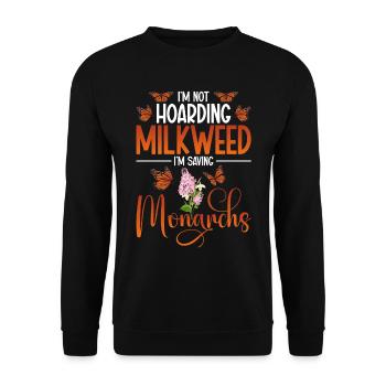 plantes d’asclépiade Amateur d’insectes Entomologie Papillon - Sweat-shirt Unisexe - noir - Devant - Alina (178cm) & Michal (187cm)